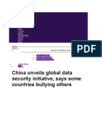 China Unveils Global Data Security Initiative, Says Some Countries Bullying Others