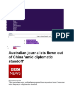 Australian Journalists Flown Out of China 'Amid Diplomatic Standoff'