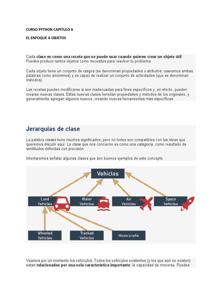 Enfoque a Objetos en Python: Clases y Herencia | PDF | Objeto ...