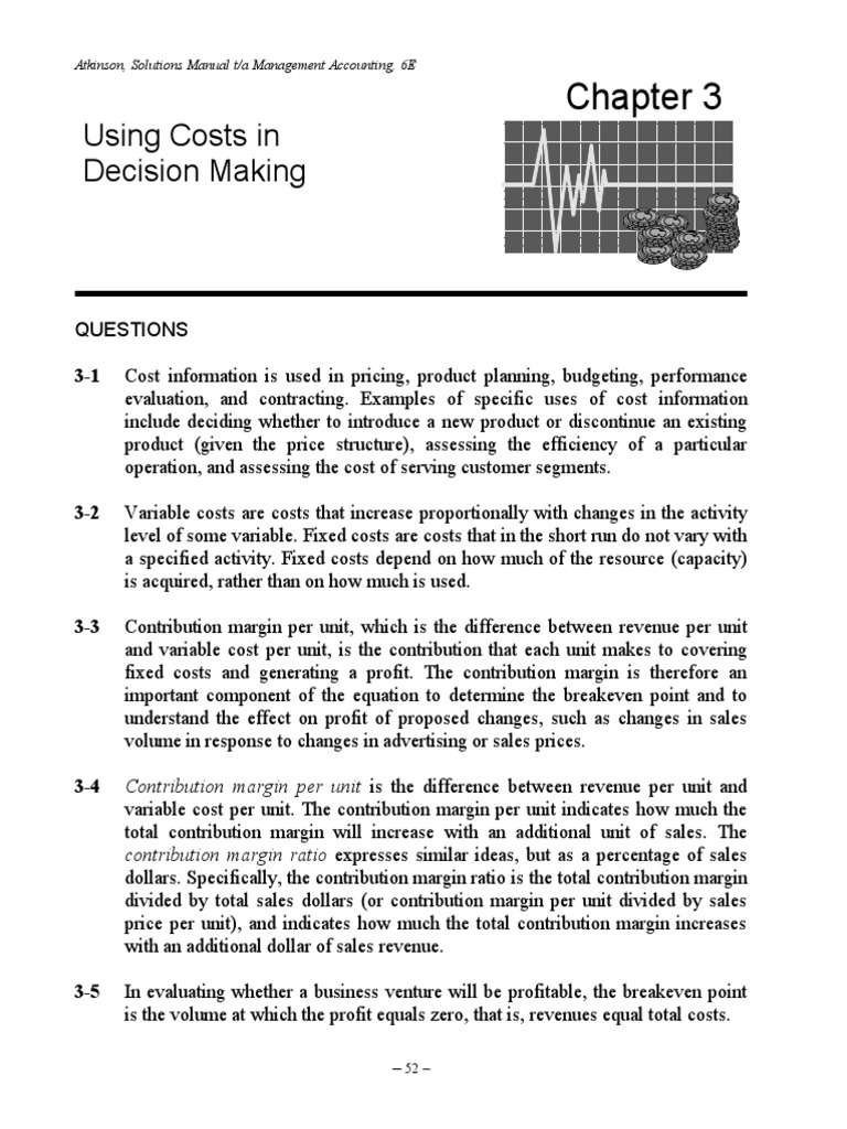 Chapter 3 Solutions PDF | PDF | Management Accounting | Business Economics