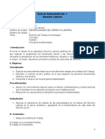 Guia de Autoestudio No. 1 Generalidades Del Derecho Laboral I Unidad