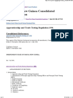 Papua New Guinea Consolidated Legislation: Apprenticeship and Trade Testing Regulation 1991