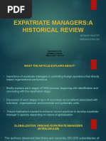 Expatriate Managers:A Historical Review: Michael Harvey Miriam Moeller