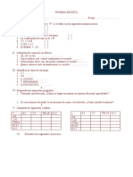 Prueba escrita de operaciones con decimales