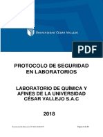 Protocolo de Seguridad en Laboratorios - Laboratorio de Quimica y Afines