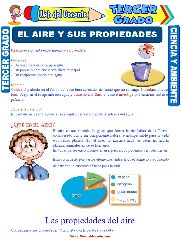 El Aire y Sus Propiedades para Tercer Grado de Primaria | PDF