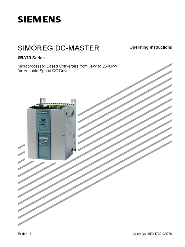 Simoreg Dc-Master: Operating Instructions | PDF | Packaging And ...