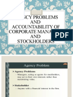 Agency Problems AND Accountability of Corporate Managers AND Stockholders