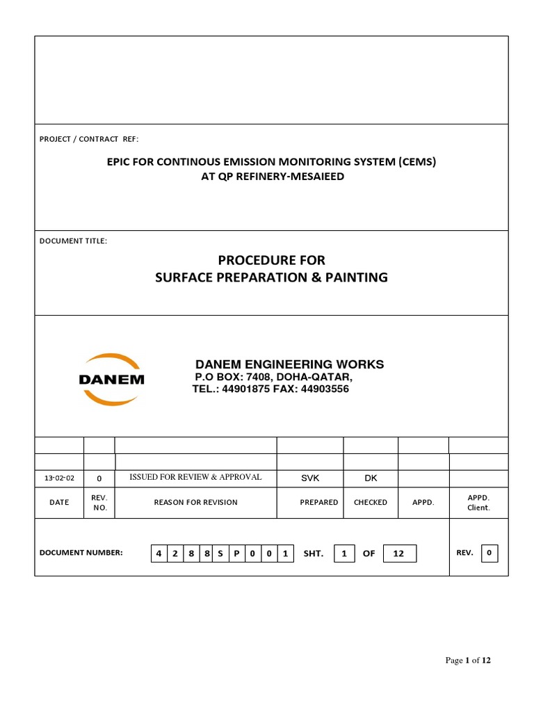 Painting Procedure 4288 Danem 28-04-13 | PDF | Paint | Humidity
