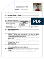 CV for Developmental Trainee Position