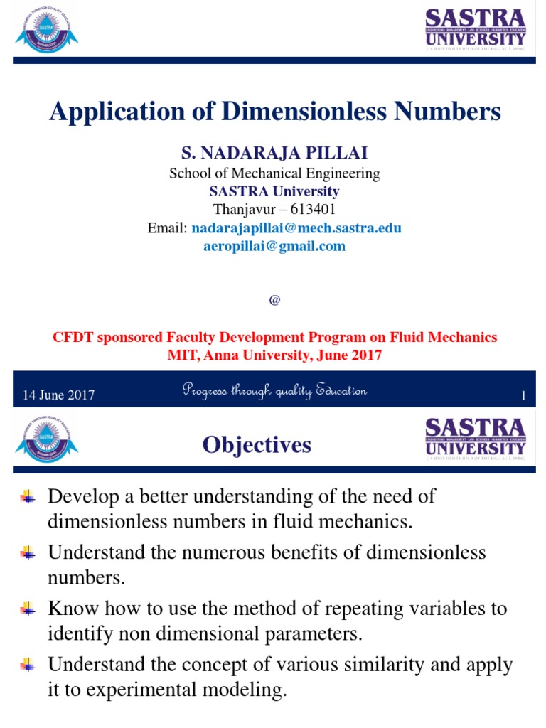 Application Dimensionless Numbers DR Pillai PDF Boundary Layer