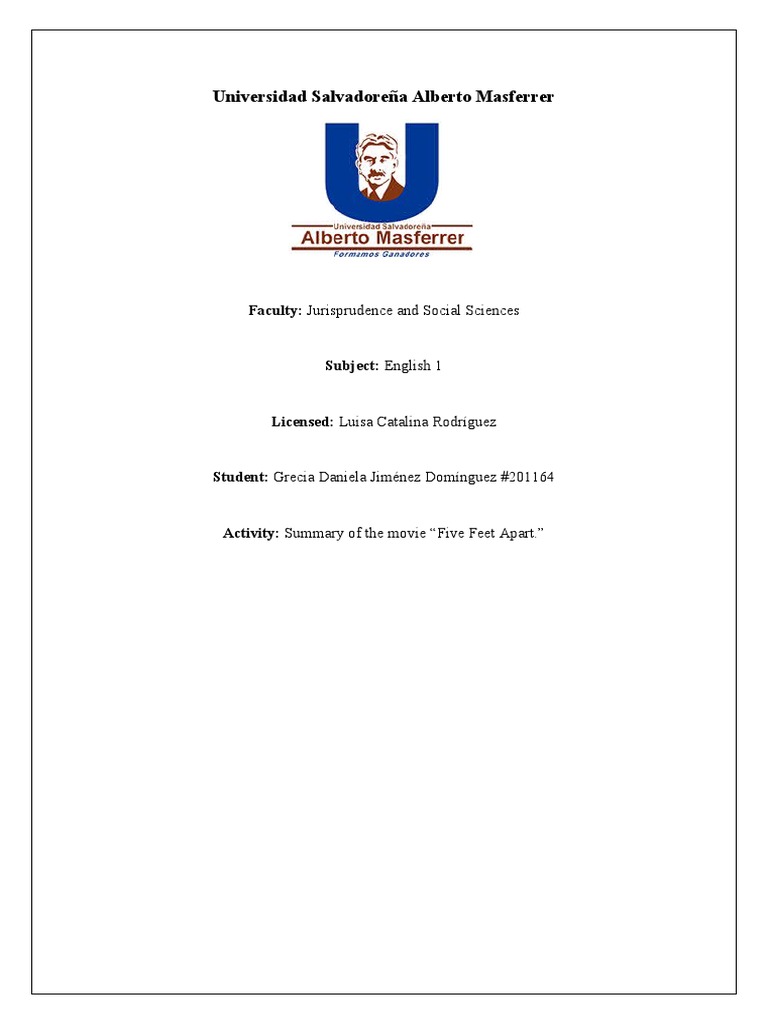 Summary Five Feet Apart | PDF | Social Science | Self-Improvement