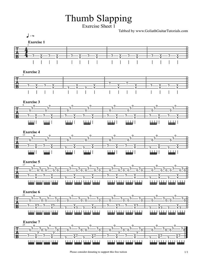 Thumb Slapping: Exercise Sheet 1 | PDF