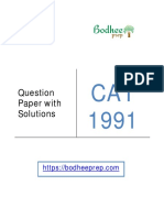 CAT 1991 Question Paper With Solution PDF