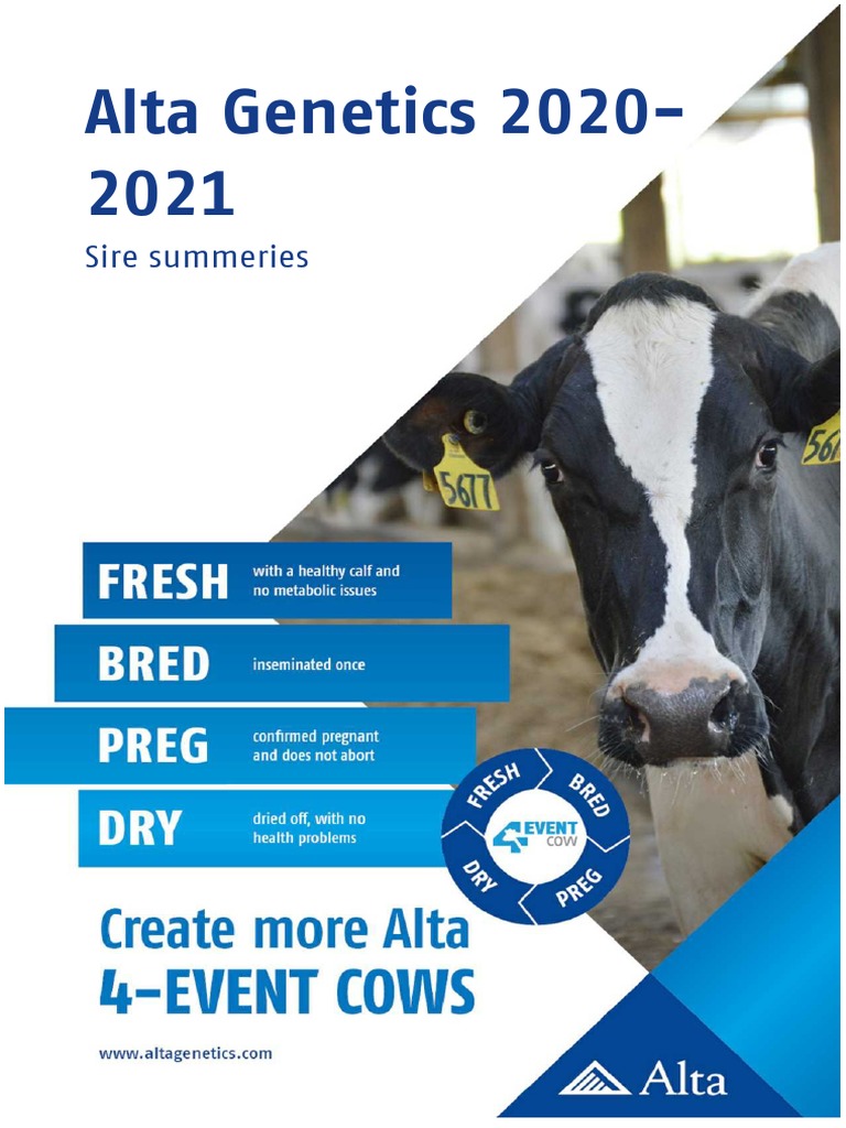 Alta Genetics 2020-2021: Sire Summeries | PDF | Dairy | Dairy Cattle