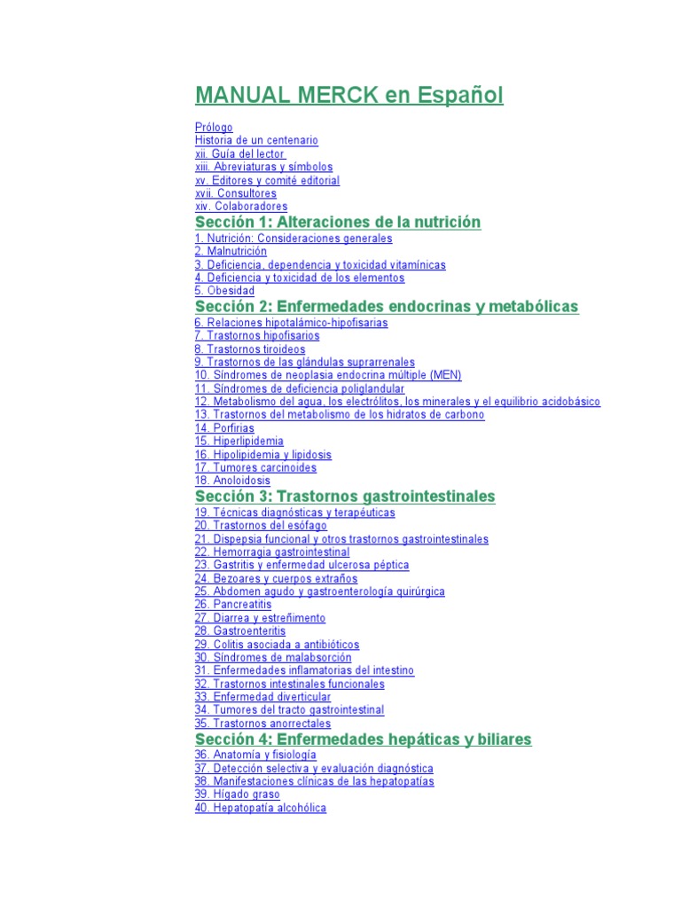 Indice Manual Merck | PDF | Cáncer | El embarazo