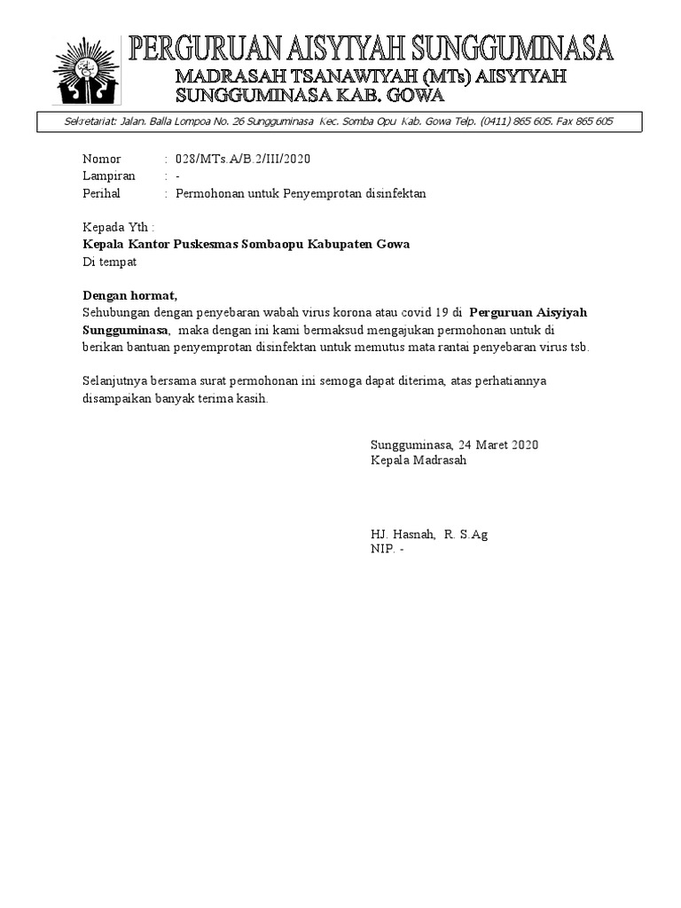 Surat Permohonan Penyemprotan Pdf