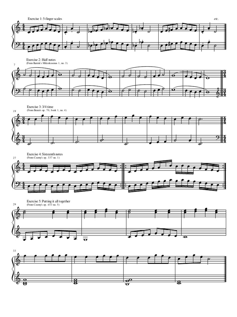 Piano Exercises For Metronome PDF