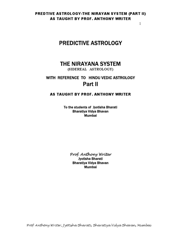 Predictive-Astrology by BVB PDF PDF Hindu Astrology Technical Factors Of Astrology