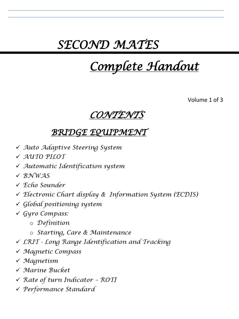 Second Mate Navigation Study Guide | PDF | Navigation | Geography