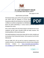 National Law University Delhi: Notification