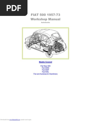Fiat 500 Workshop Manual | PDF | Piston | Carburetor