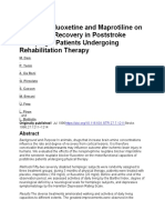 Effects of Fluoxetine and Maprotiline On Functional Recovery in Poststroke Hemiplegic Patients Undergoing Rehabilitation Therapy