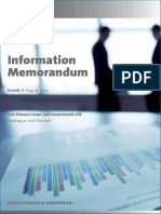 Information Memorandum: Issued 18 August 2014