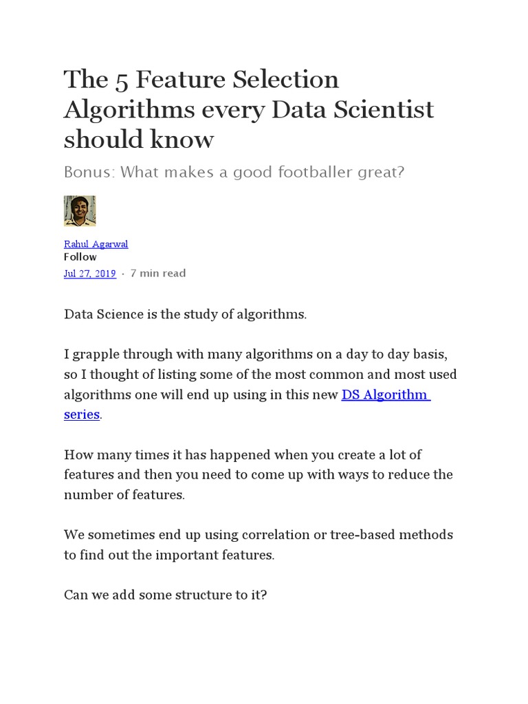 Feature Selection for Data Scientists | PDF | Chi Squared Distribution ...