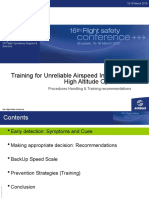 O Training For Unreliable Airspeed Indications High Altitude Operations