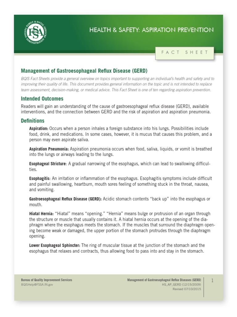 Aspiration Prevention Management of Gastroesophageal Reflux Aspiration