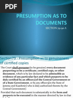 Presumption As To Documents: SECTION 79-90 A