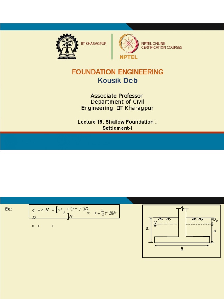 Shallow Foundation Settlement | PDF | Classical Mechanics | Materials