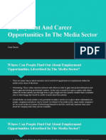 Employment and Career Opportunities in The Media Sector