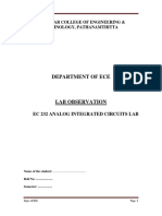 Ec232 Analog Integrated Circuits Lab Manual Click Here To Download PDF