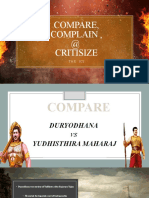 Compare, Complain, at Critisize: T H E 3 C'S