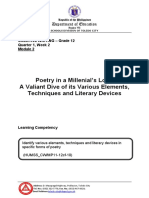 CreativeWriting12 q1 Mod2 PoetryInAMillenialsLoreAValiantDiveOfItsVariousElementsTechniquesLiteraryDevices v1 PDF