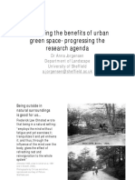 Evaluating The Benefits of Urban Green Space-Progressing The Research Agenda