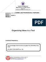Organiz Rganizing Ideas in A Text Text: D Department of Education