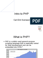 Intro To PHP: Carl-Erik Svensson