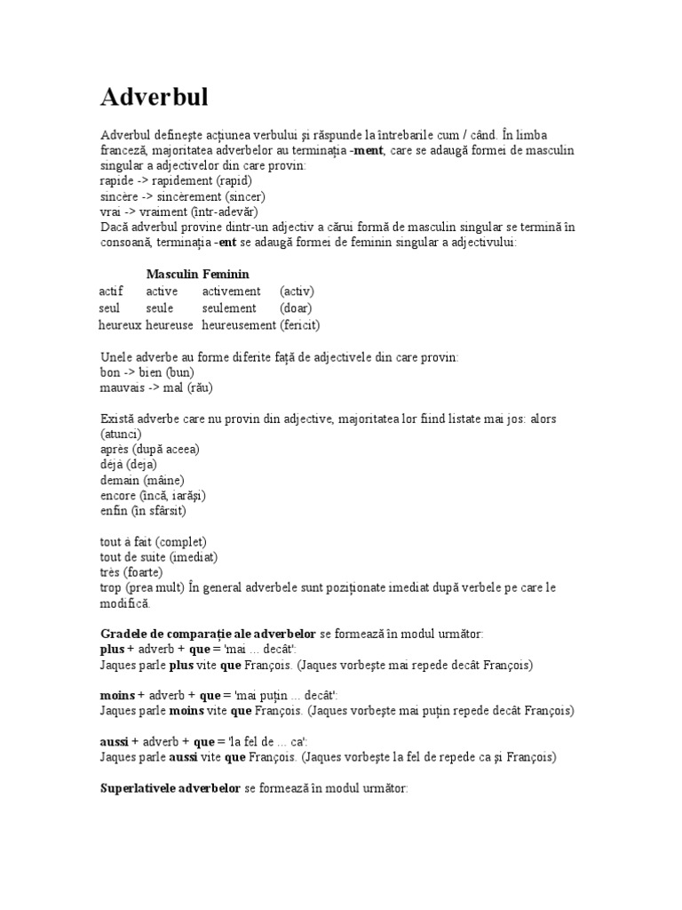 Gradele de comparatie ale adjectivului