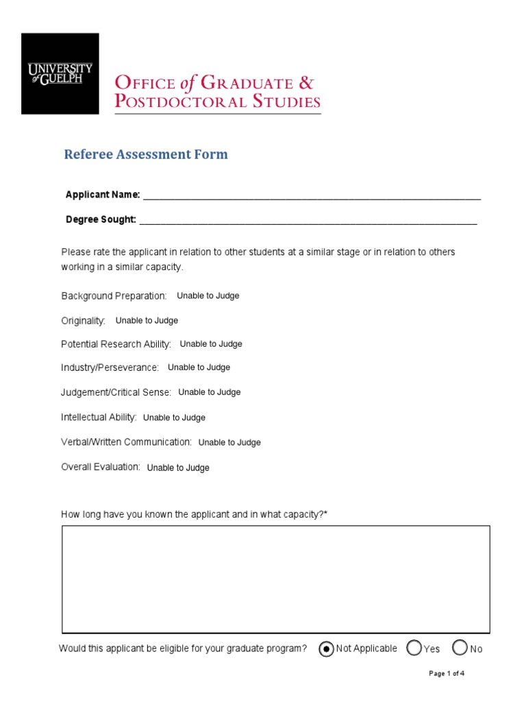 Referee Assessment Form | PDF | Human Rights | Equality Rights