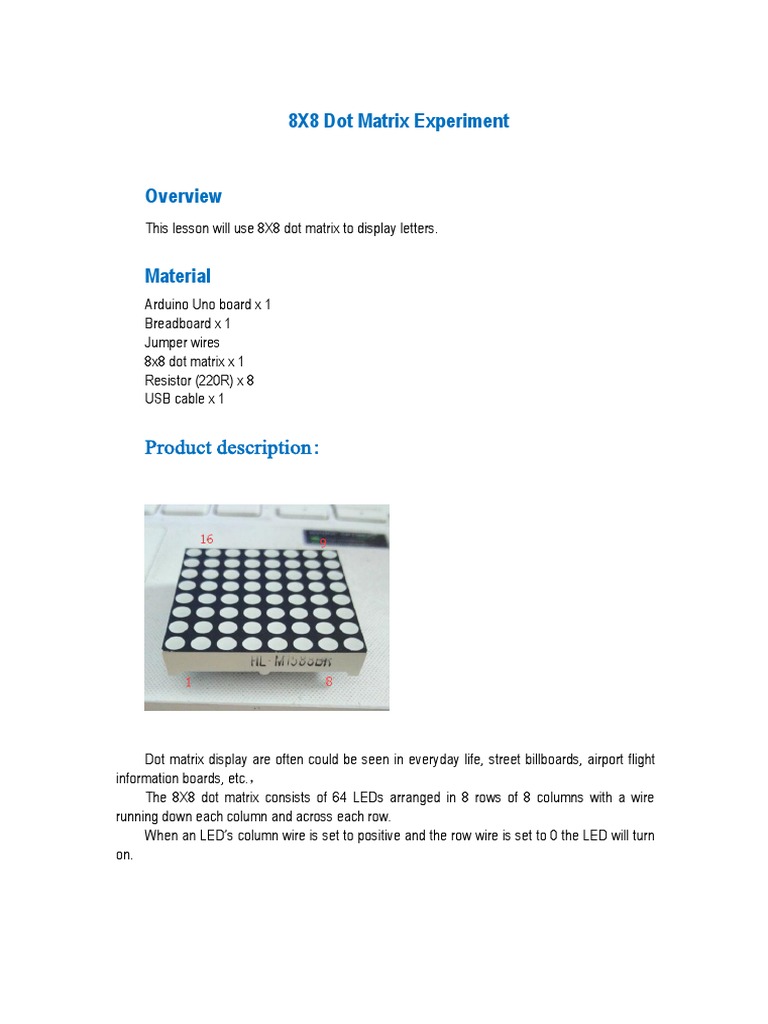 8x8 Dot Matrix Mod | PDF | Matrix (Mathematics) | Manufactured Goods