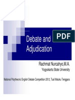 Debate and Debate Adjudication: Rachmat Nurcahyo, M.A