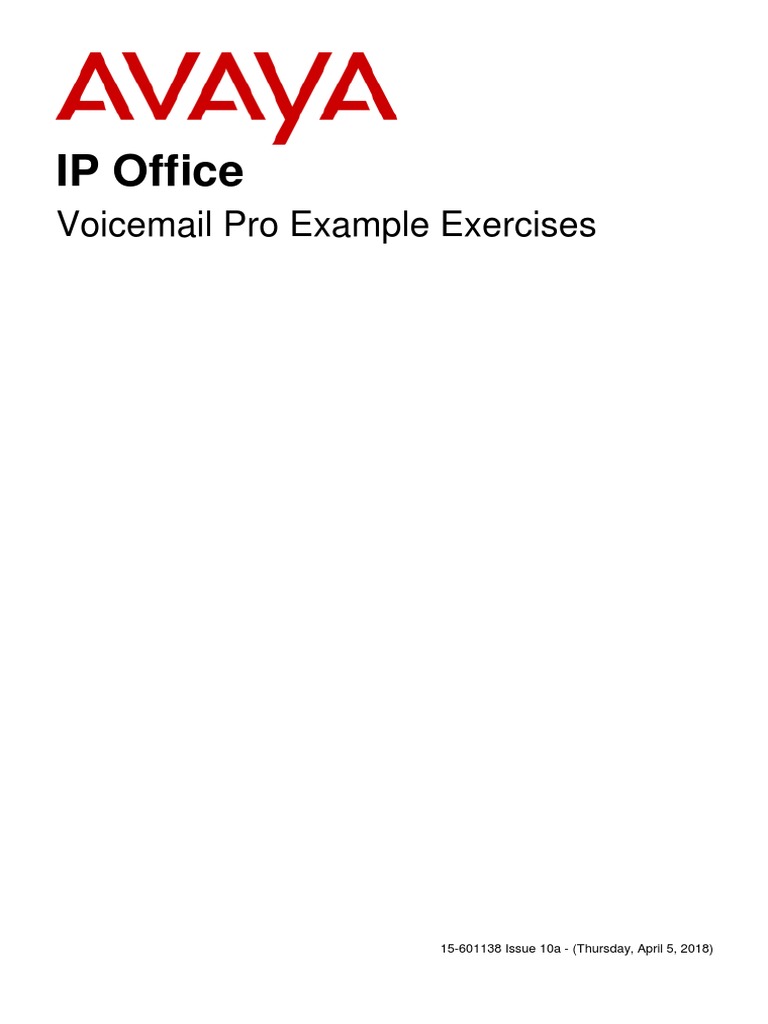AVAYA Voicemail Pro - Sample Exercises | PDF | License | Source Code