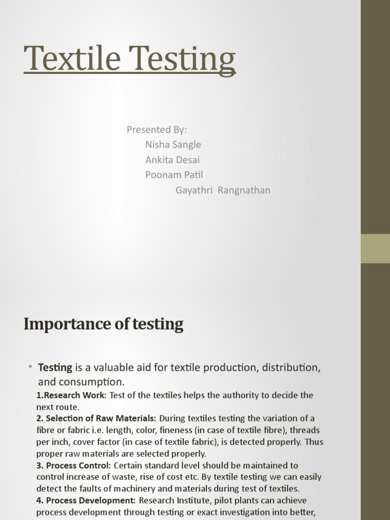 Textile Testing for Industry Experts | PDF | Textiles | Materials
