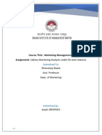 Course Title: Marketing Management I Assignment: Udemy Marketing Analysis Under Ed-Tech Industry