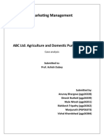 Marketing Management: ABC LTD: Agriculture and Domestic Pumps Division