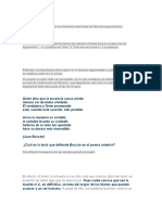 Construya un esquema con los elementos esenciales del discurso argumentativo