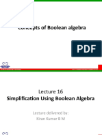 Concepts of Boolean Algebra: ©M. S. Ramaiah University of Applied Sciences Faculty of Engineering & Technology